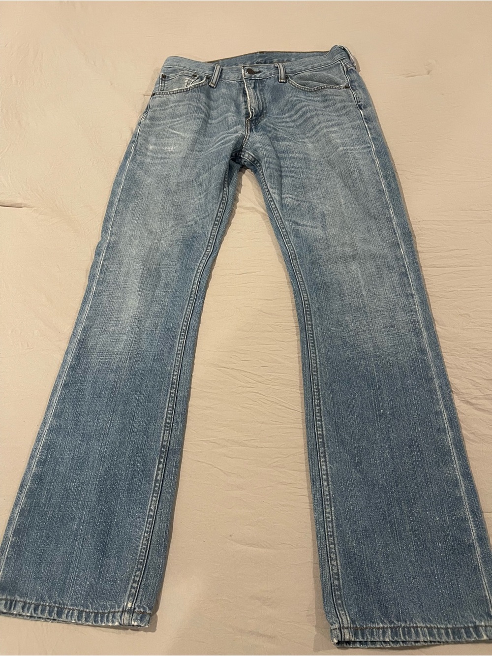 Levi’s 527 Low Bootcut Jeans Men 33x32 Light Wash Distressed